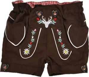 BONDI Trachtenlederhose Mädchen Kunstleder Shorts Hose