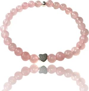 Steinfixx® Perlenarmband Echtes Rosenquarz Perlenarmband mit