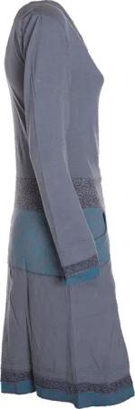 Vishes Jerseykleid Kleid Wasserfallkragen Bund bedruckt