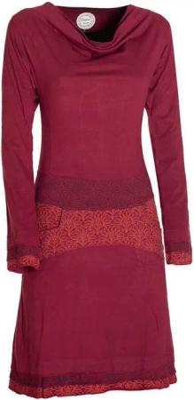 Vishes Jerseykleid Kleid Wasserfallkragen Bund bedruckt