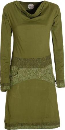 Vishes Jerseykleid Kleid Wasserfallkragen Bund bedruckt