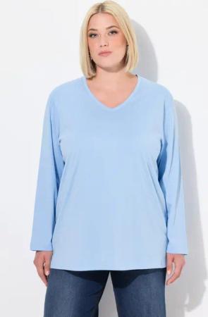 Ulla Popken T-Shirt Shirt V-Ausschnitt Relaxed