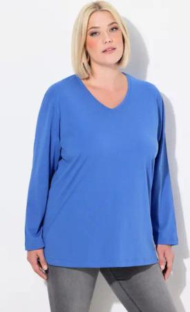 Ulla Popken T-Shirt Shirt V-Ausschnitt Relaxed