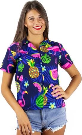 King Kameha Hawaiihemd Flamingo Melone Funky