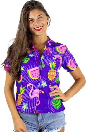 King Kameha Hawaiihemd Flamingo Melone Funky