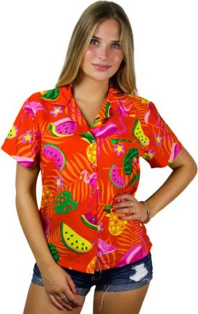 King Kameha Hawaiihemd Flamingo Melone Funky