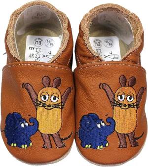 HOBEA-Germany Krabbelschuhe Maus mit Elefant braun