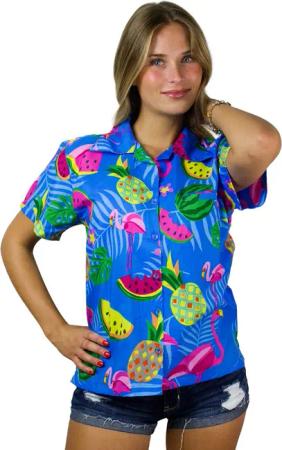 King Kameha Hawaiihemd Flamingo Melone Funky