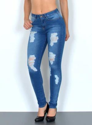ESRA Skinny-fit-Jeans Damen Jeans Skinny Hose