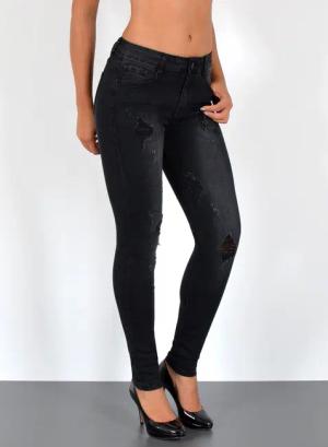ESRA Skinny-fit-Jeans Damen Jeans Skinny Hose