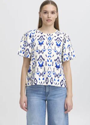 Ichi Kurzarmbluse IXHARPER Modische Bluse mit