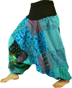 Guru-Shop Relaxhose Sommerliche Aladinhose Patchwork Pluderhose,..