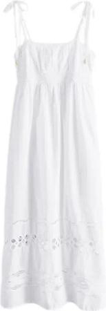Next Midikleid Strukturiertes Bandeau-Midikleid aus Baumwolle