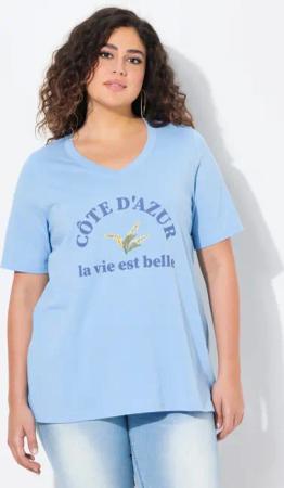 Ulla Popken T-Shirt T-Shirt Stickerei A-Linie