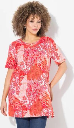 Ulla Popken Longshirt Longshirt Patchdruck A-Linie