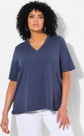 Ulla Popken T-Shirt T-Shirt Materialmix A-Linie