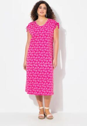 Ulla Popken Jerseykleid Midikleid Blüten A-Linie