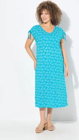 Ulla Popken Jerseykleid Midikleid Blüten A-Linie