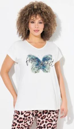 Ulla Popken T-Shirt T-Shirt Schmetterling Oversized
