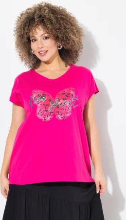 Ulla Popken T-Shirt T-Shirt Schmetterling Oversized