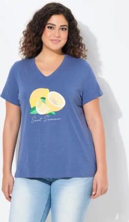 Ulla Popken T-Shirt T-Shirt Limonen A-Linie
