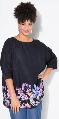 MIAMODA Longbluse Bluse oversized Musselin Blüten