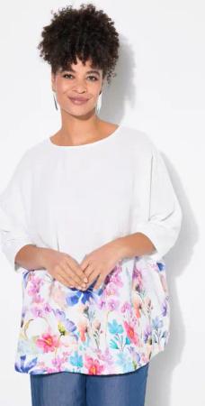 MIAMODA Longbluse Bluse oversized Musselin Blüten
