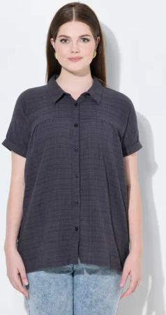 Ulla Popken Hemdbluse Hemdbluse Karo Oversized