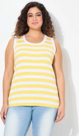 Ulla Popken Longtop Top Ringel Rippjersey