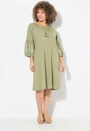 Ulla Popken Jerseykleid Jerseykleid Stickerei A-Linie
