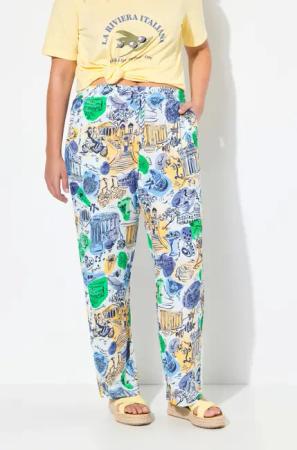 Ulla Popken Schlupfhose Culotte Urlaubsmotive weites