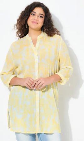 Ulla Popken Longbluse Longbluse bedruckt Stehkragen