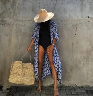 RWEUOQ Kimono Damen Strandkleid Strandtunika Bikini-Überwurf