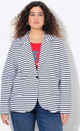 Ulla Popken Blusenblazer Jerseyblazer Rollkanten Reverskragen