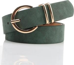 RWEUOQ Nietengürtel Ledergürtel für Damen Goldene