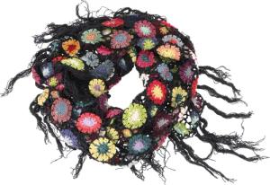 Guru-Shop Halstuch Häkelstola, Hippie Blümchen Häkelschal,..