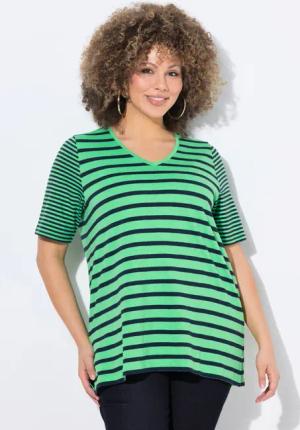 Ulla Popken T-Shirt Shirt Ringelmix A-Linie