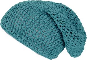 Guru-Shop Strickmütze Beanie, Baumwoll-Häkelmütze - petrol