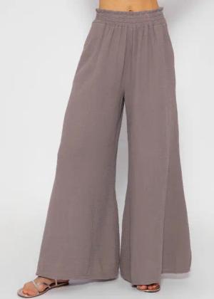 SASSYCLASSY Stoffhose Leichte Musselin Sommer Hose