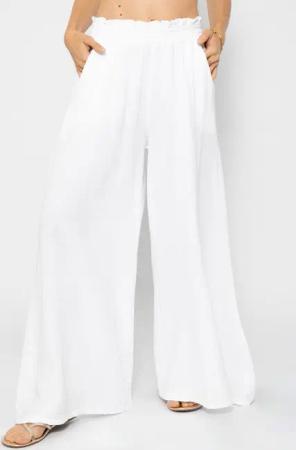 SASSYCLASSY Stoffhose Leichte Musselin Sommer Hose