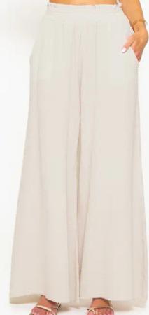 SASSYCLASSY Stoffhose Leichte Musselin Sommer Hose