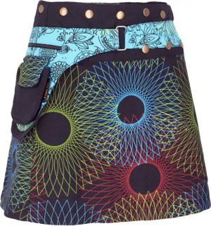 Guru-Shop Minirock Wickelrock, kurzer Fusion Mandala
