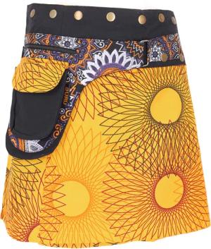 Guru-Shop Minirock Wickelrock, kurzer Fusion Mandala