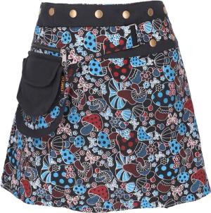 Guru-Shop Minirock Wickelrock, kurzer Pilz Print