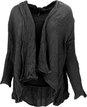 Guru-Shop Longbluse Musselin Boho Blusenjäckchen, Baumwoll..