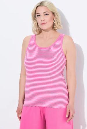 Ulla Popken Longtop BH-Top Streifen Rundhals