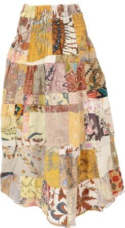 Guru-Shop Minirock Weit schwingender upcyceling Patchwork,..