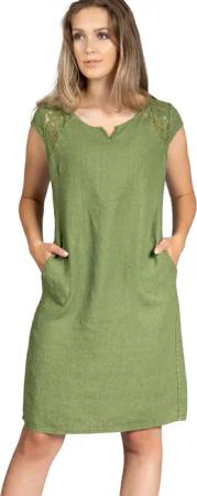 Caspar Sommerkleid SKL042 Damen Sommer Leinenkleid