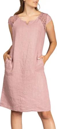Caspar Sommerkleid SKL042 Damen Sommer Leinenkleid