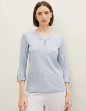 TOM TAILOR T-Shirt Langarmshirt mit Turn-Up-Funktion